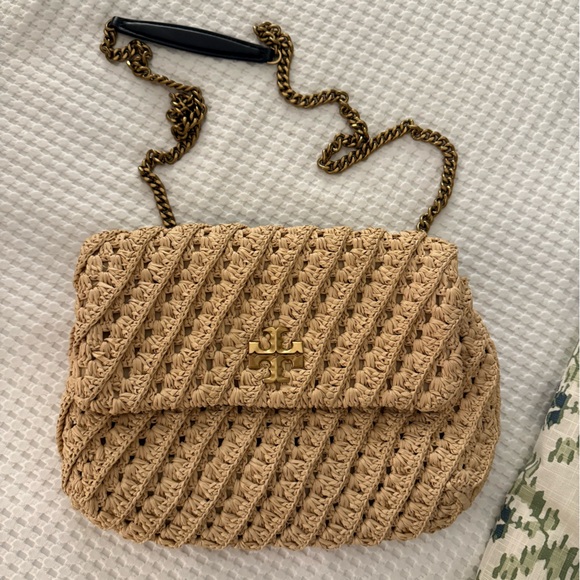 Tory Burch Handbags - Tory Burch Tan Woven Shoulder Bag - Kira - Large